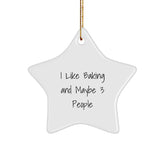 Baking Star Ornament Funny Quote Gift for Baking Friends from You, Handcrafted Star Shaped Decor for Christmas Unique Gifts - Image 1